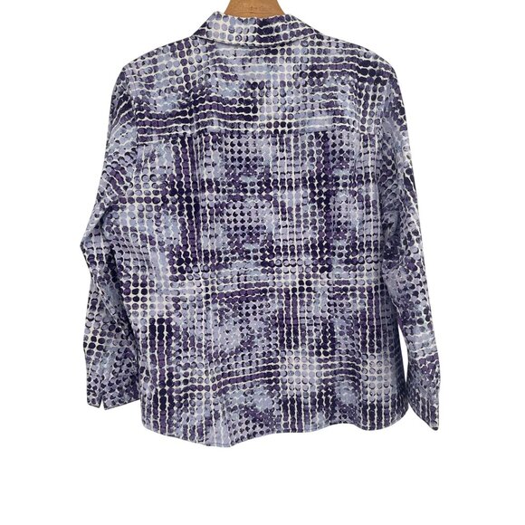 Chicos 2 Womens Wrinkle Resistant Purple Button-Up blouse Top Size Large - Picture 3 of 3